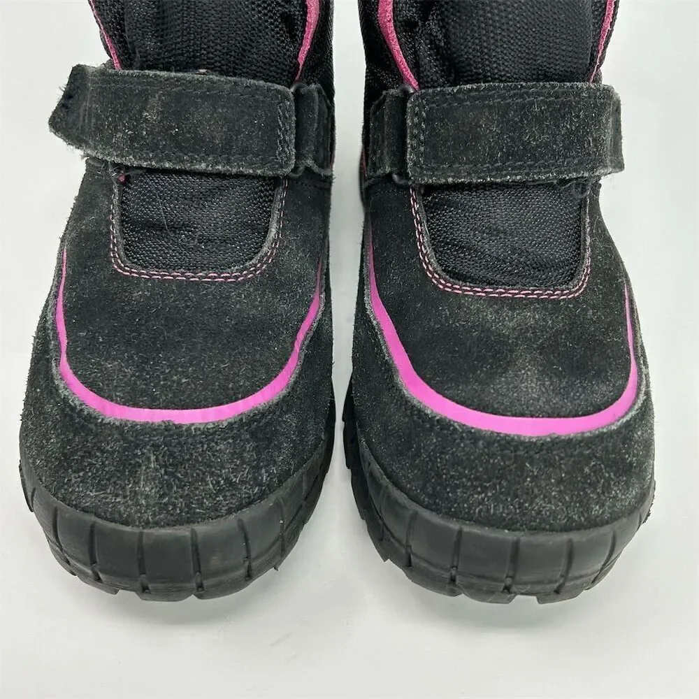 The North Face Girls' Winter Boots Size 6 Black and Pink Waterproof Insulated